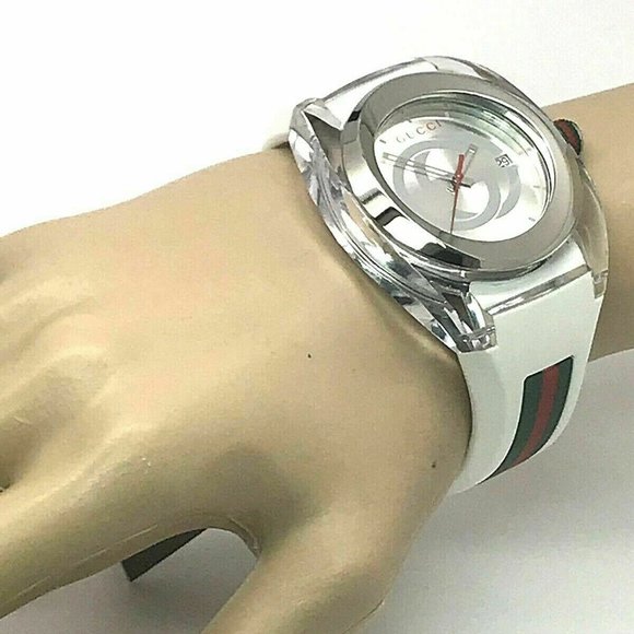 GUCCI SYNC YA137102 Men's Watch White Rubber 46mm - Picture 4 of 8